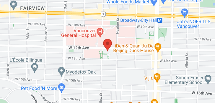 map of 409 750 W 12TH AVENUE